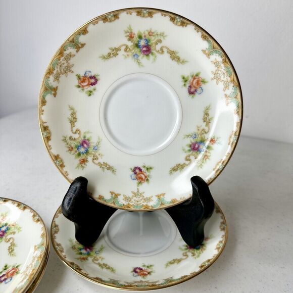 Set Of 4 Tea cup plates Only Empress China “Windmere” Japan Gold Replacement - Picture 3 of 9